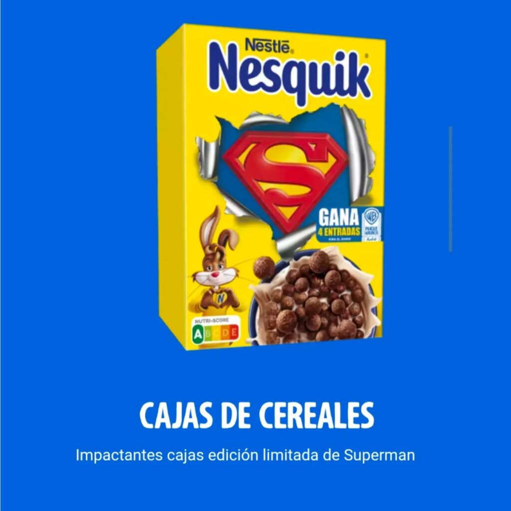 Cajas de cereales Nestlé promocionales