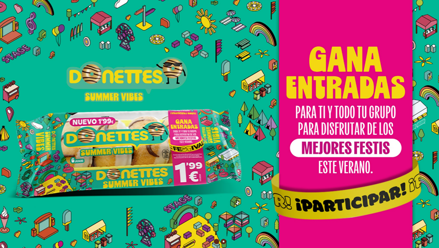 Entradas para festivales en envases de donettes