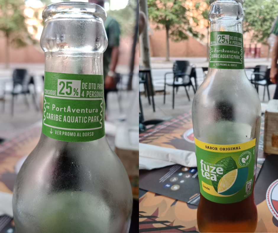 Botella de cristal de Fuze Tea 