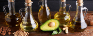 Aceiteras con aceite derivado de distintas semillas